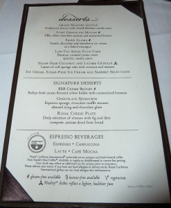 Dessertkarte