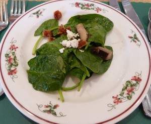 Grilled Portobello and Spinach Salad