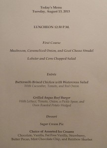 Speisekarte Mittagessen