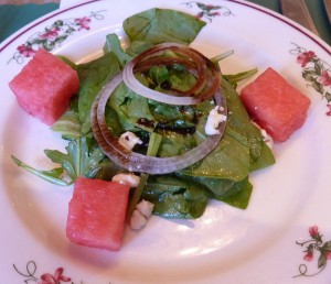Feta, Watermelon and Baby Arugula Salad
