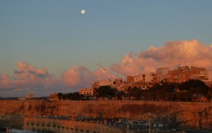Moon over Valletta