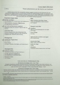 Speisekarte "Sardinien"