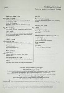 Speisekarte "Sizilien"