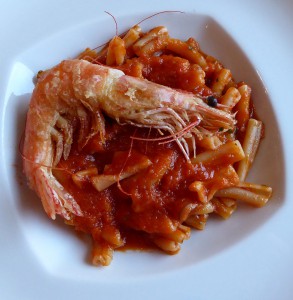Strozzapreti con Totani e Gamberetti*