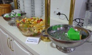 Obstsalat und Joghurt