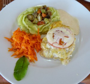 Fisch mit Zwiebeln und Tomate überbacken