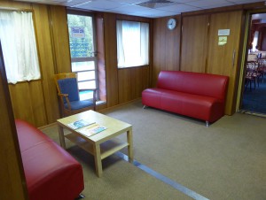Sitzbereich am Bootsdeck