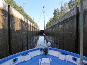 Wolga-Baltik-Kanal Schleuse 1 Einfahrt