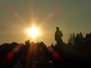 Lenin im Sonnenuntergang