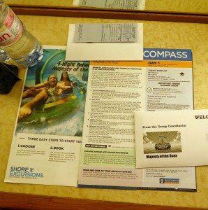 Unterlagen mit Ausflugstickets