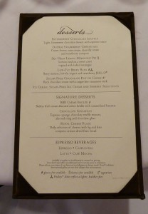 Dessert-Karte
