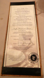 Dessertkarte