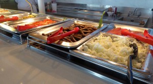 Würstchen, Eiweiß, Truthanspeck, Tomaten, Kartoffeln