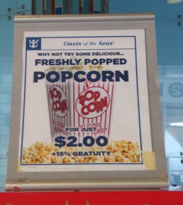 Popcorn an der Boardwalk Bar für die Kinofilme