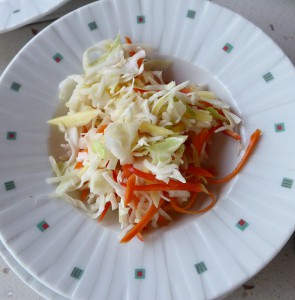 Cabbage Mango Slaw with Rice Wine Vinaigrette