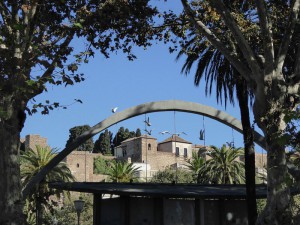 Blick vom Park zur Alcazaba