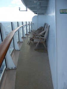 Deckchairs auf Deck 7, letzter Secret Balcony