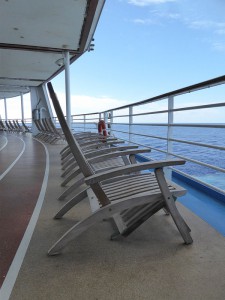 Deckchairs am Heck auf Deck 5