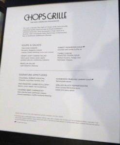 Chops Grille - Speisekarte