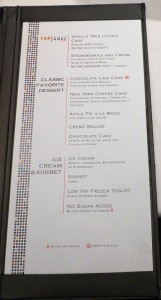 Dessertkarte