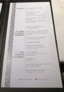 Dessertkarte