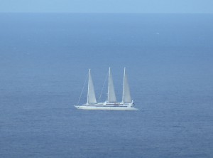Le Ponant auf dem Weg nach Soufrière