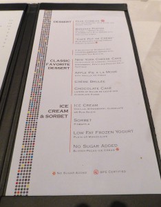 Dessertkarte