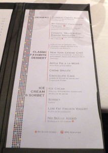 Dessertkarte