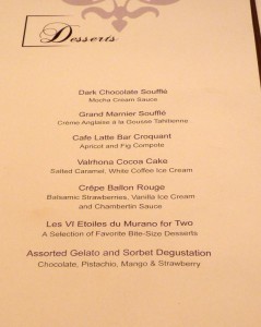 Dessertkarte