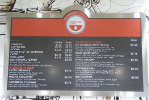 Café @ Two70° Kaffeekarte