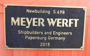 Bauschild der Meyer Werft