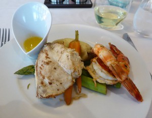 Surf & Turf: Grilled Jumbo Prawns & Grilled Lemon Thyme Chicken Breast