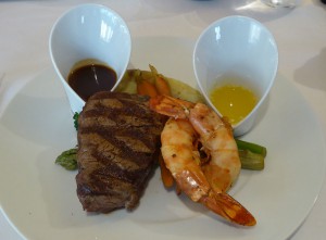Surf & Turf: Grilled Jumbo Prawn & Filet Mignon