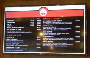 Windjammer Marketplace Kaffeekarte