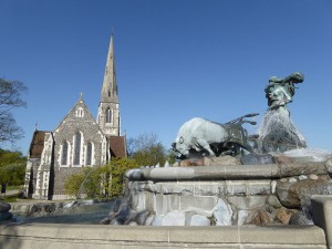 Kirche St. Alban und Gefionsbrunnen