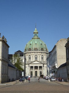 Blick zur Marmorkirche (Frederiks Kirke)