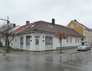 Holzhäuser in der Skippergate in Posebyen