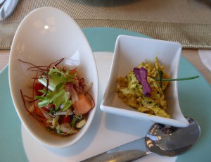 Aus der Ayurvedaküche: Salatherzen mit Sprossen und Papaya - pikante Truthahnbruststreifen