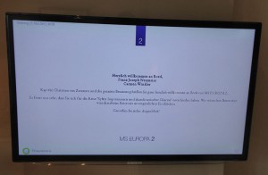 Flatscreen-TV mit Begrüßung