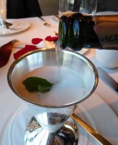 Sorbet mit Champagner