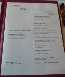 Speisekarte Weltmeere