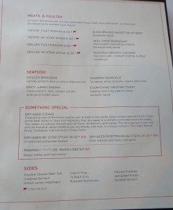 Chops Grille Speisekarte