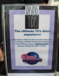 Werbung für das Disco Inferno