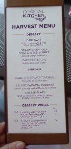 Coastal Kitchen Dessertkarte