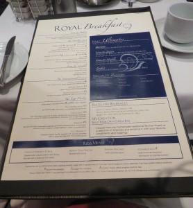 Speisekarte Royal Breakfast