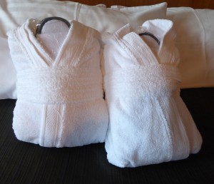 Bademäntel und Slipper