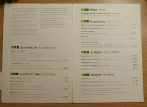 Room Service Abendessen