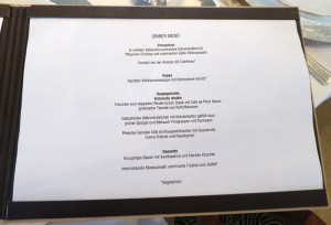 Speisekarte Tag 1