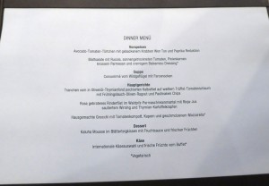 Abendessen Tag 2