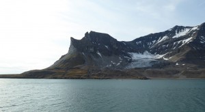 Vogelfelsen im Trygghamna Fjord